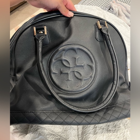 Guess duffle bag leather travel suitcase black logo versatile dome KORRY epi - Picture 3 of 14